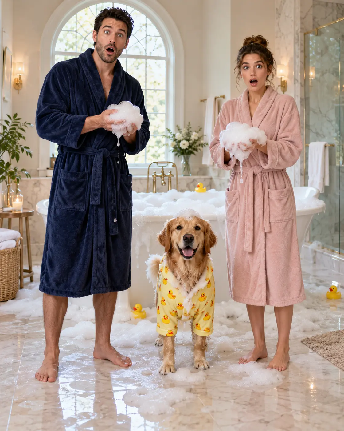 The Bubble Bath Rebellion People and Pets ensemble portrait master