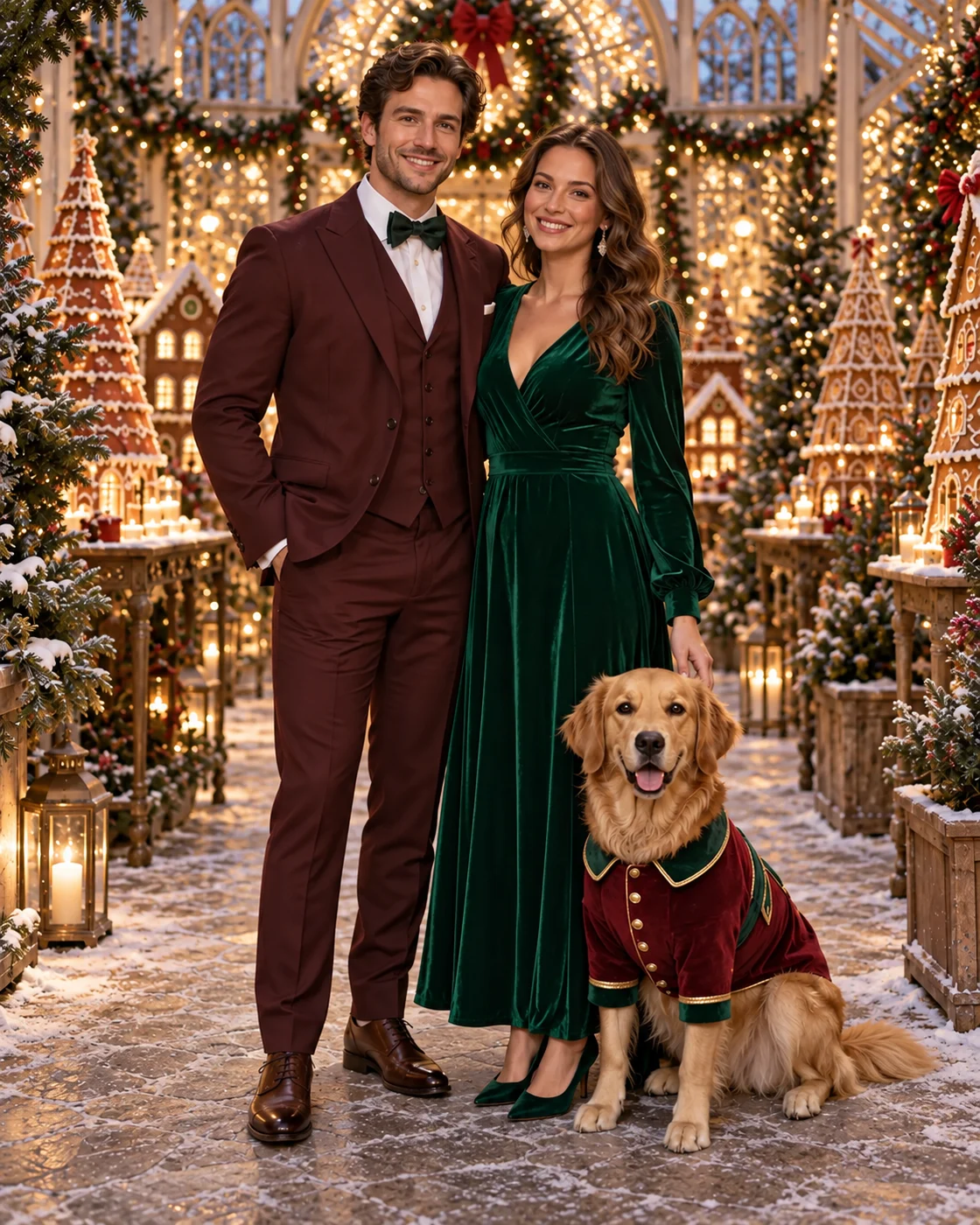 The Gingerbread Conservatory People and Pets ensemble portrait master