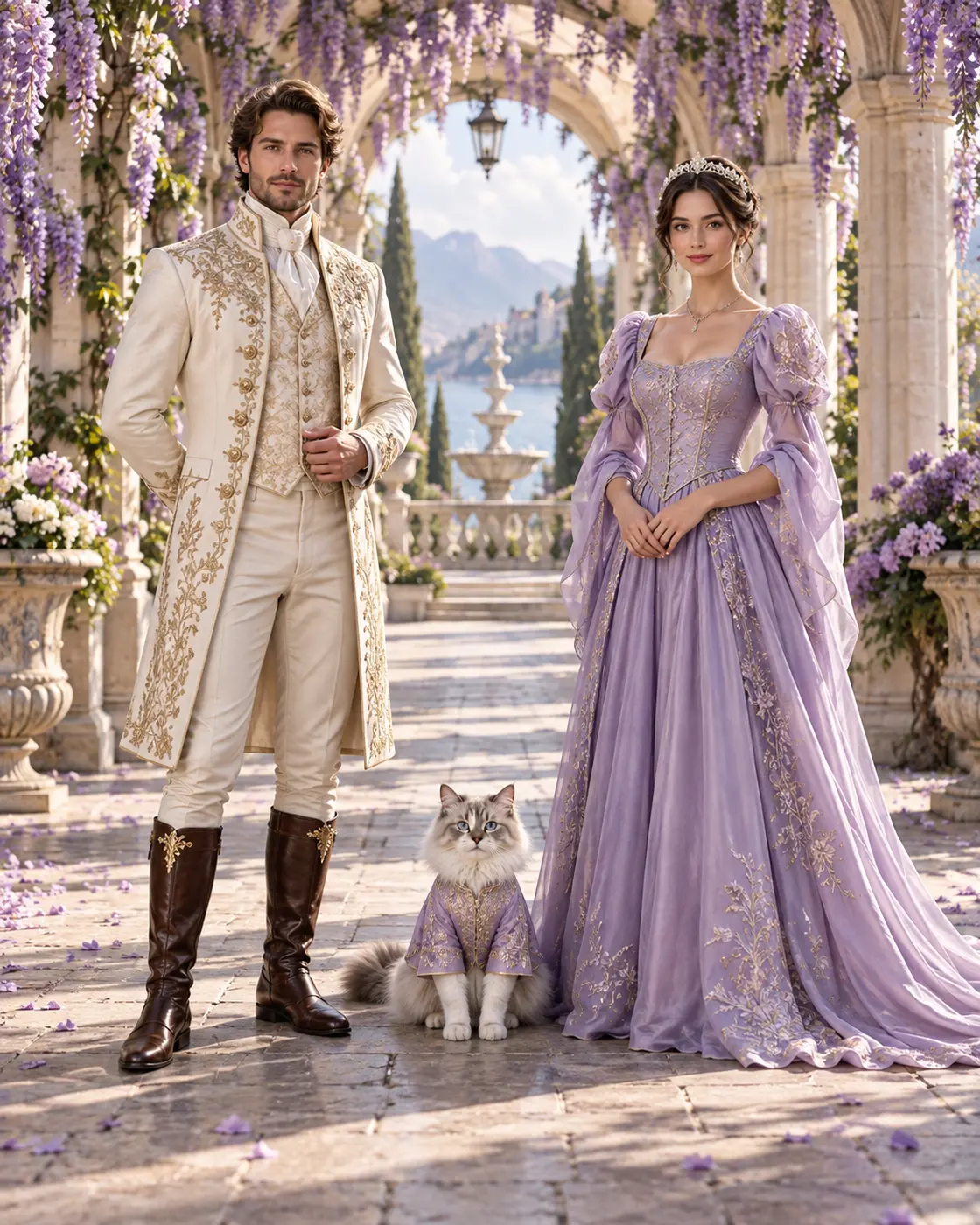 The Wisteria Court People and Pets ensemble portrait master