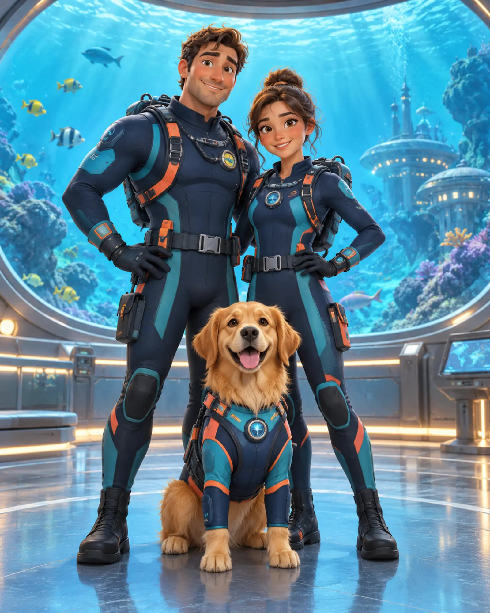 The Undersea Observatory People and Pets ensemble portrait master