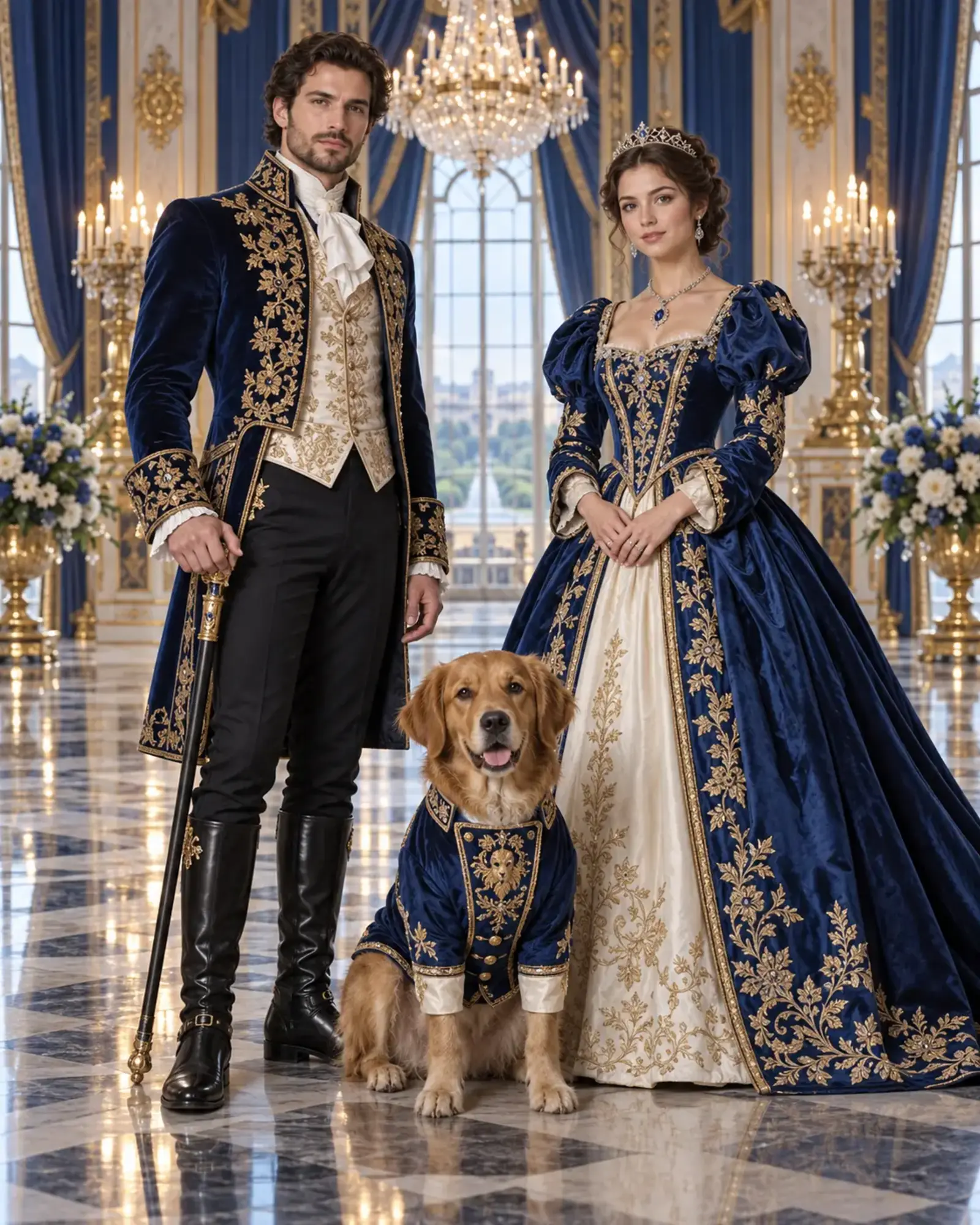The Sapphire Palace Ballroom People and Pets ensemble portrait master