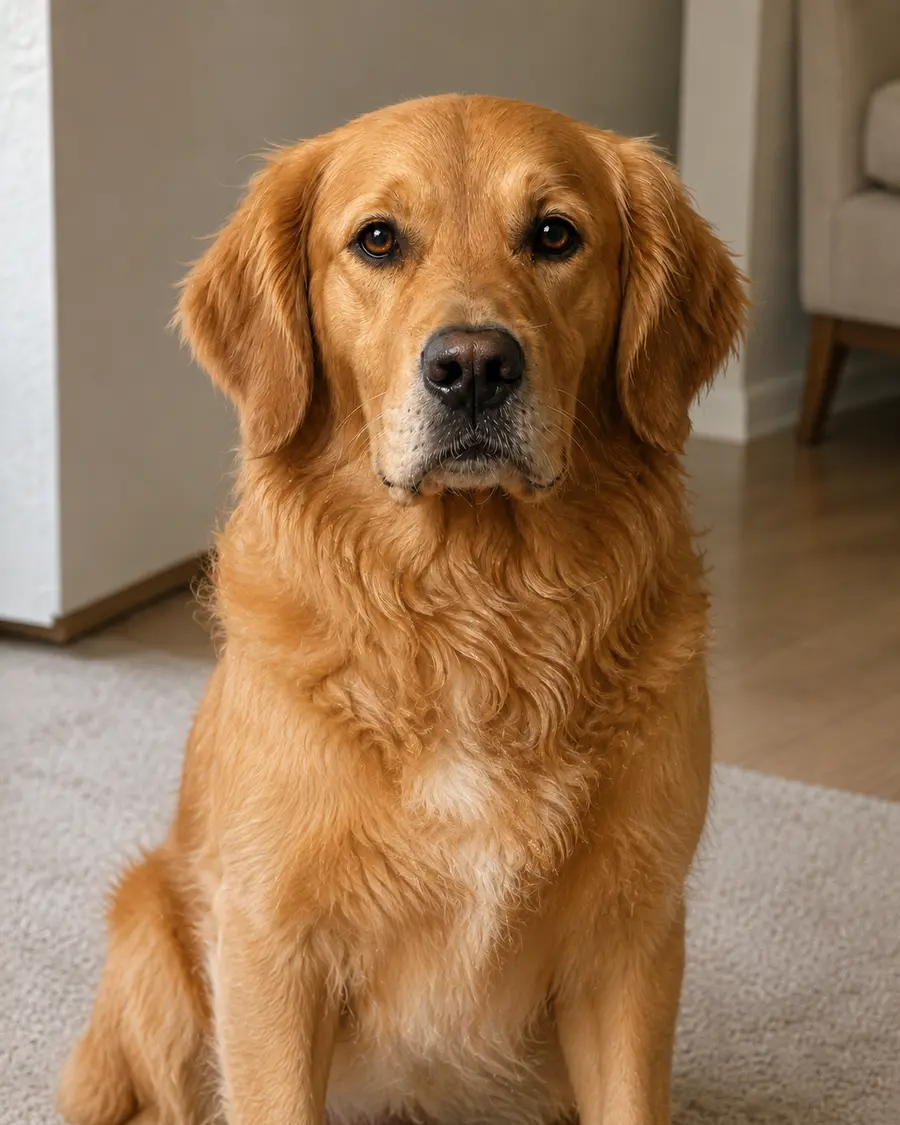 Clear golden retriever source photograph